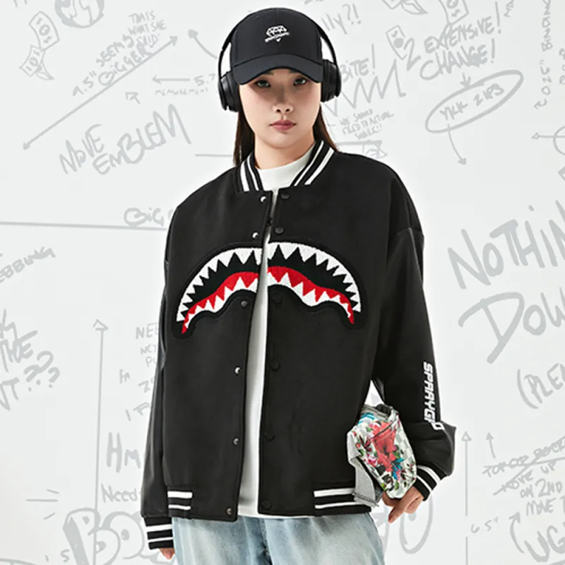 SPRAYGROUND Fall And Winter SG Shark Baseball Jacket Coat Jacket Unisex-11