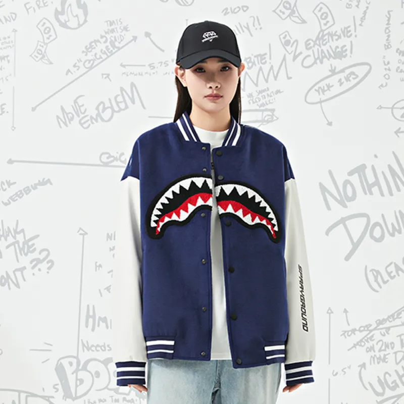 SPRAYGROUND Fall And Winter SG Shark Baseball Jacket Coat Jacket Unisex-2