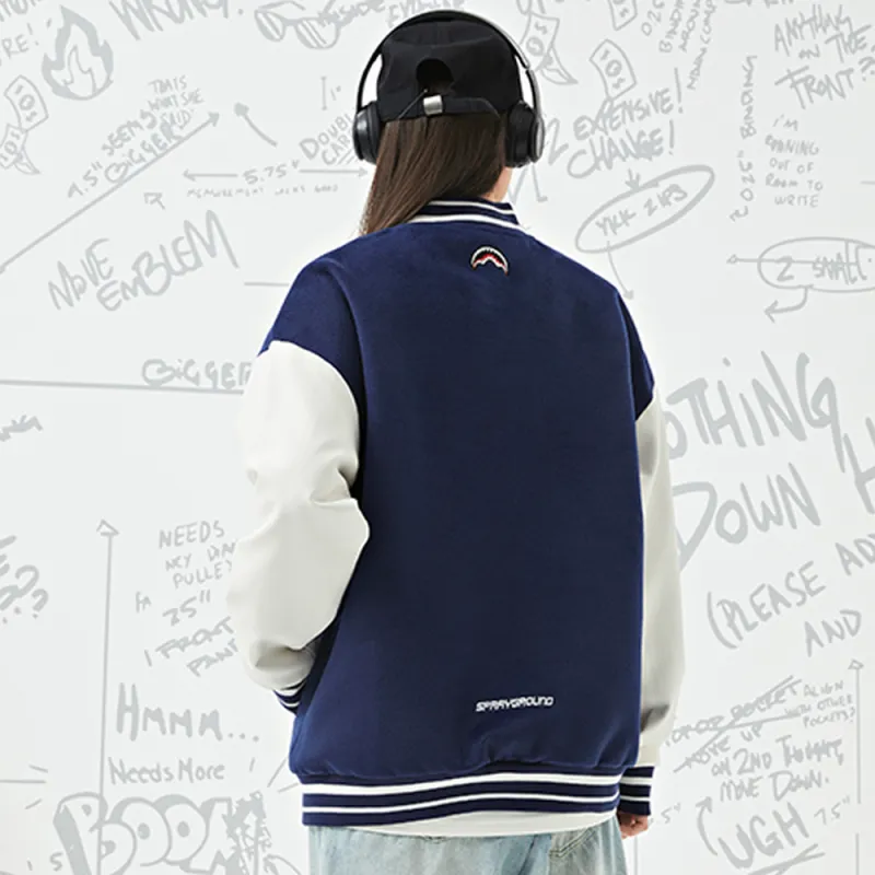 SPRAYGROUND Fall And Winter SG Shark Baseball Jacket Coat Jacket Unisex-5