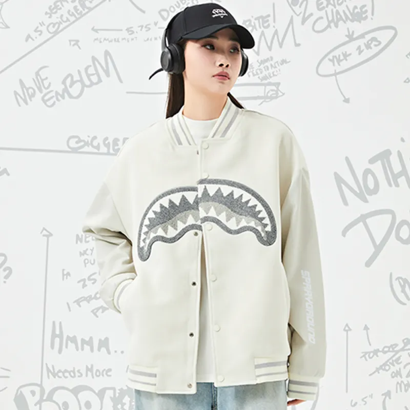 SPRAYGROUND Fall And Winter SG Shark Baseball Jacket Coat Jacket Unisex-14