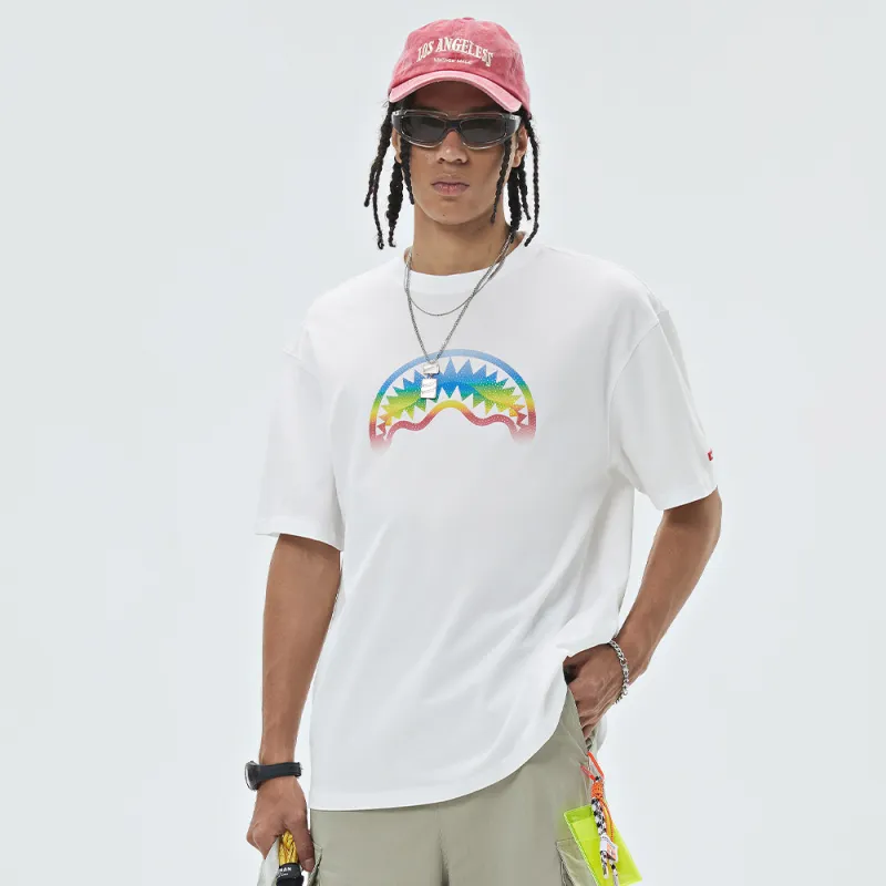 SPRAYGROUND Crew Neck Short Sleeved T Shirts Unisex Raw White-2
