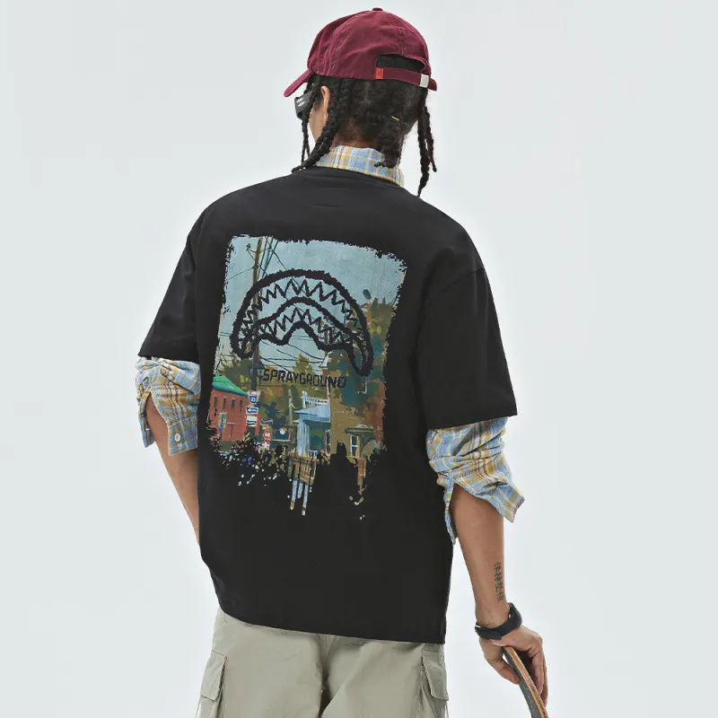 SPRAYGROUND Crew Neck Short Sleeved T Shirts Unisex-10