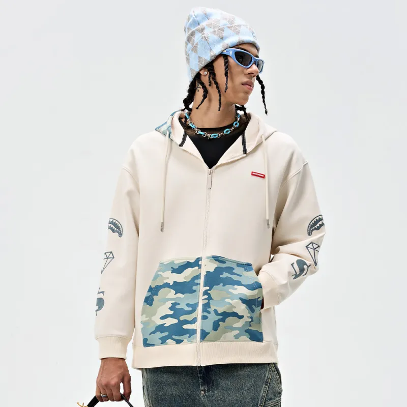 SPRAYGROUND Hooded Zip Closure Sweatshirt Unisex-5