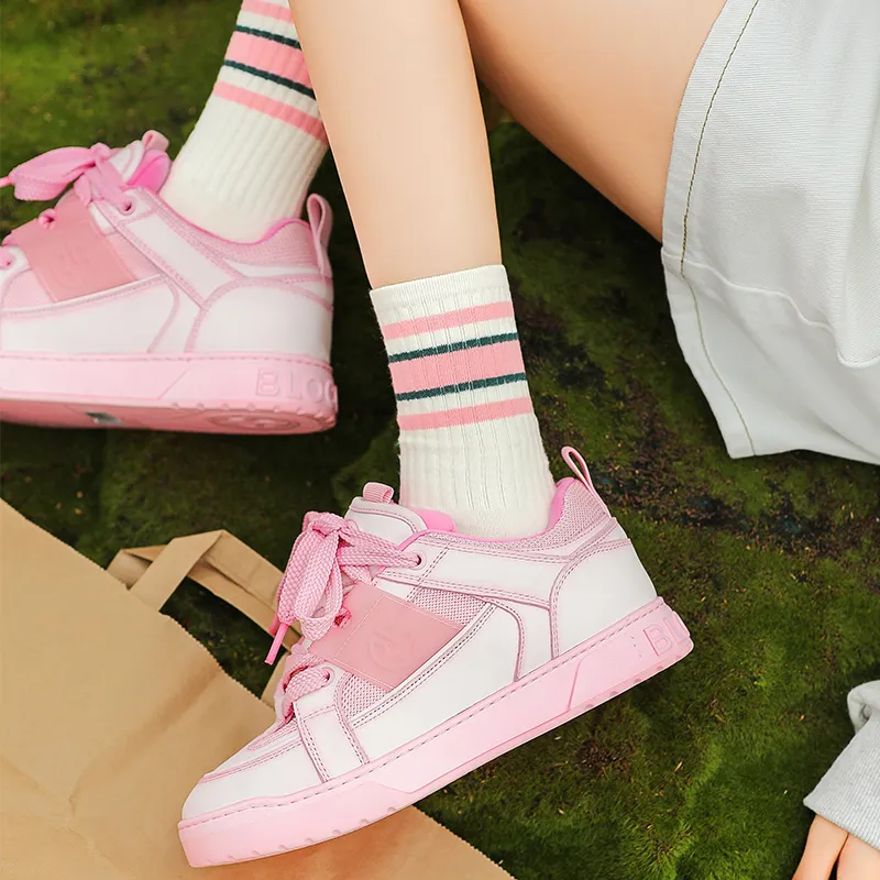 BLOCCO5 Washable Shoes Low Top Sports Casual Shoes Women's Pink-5