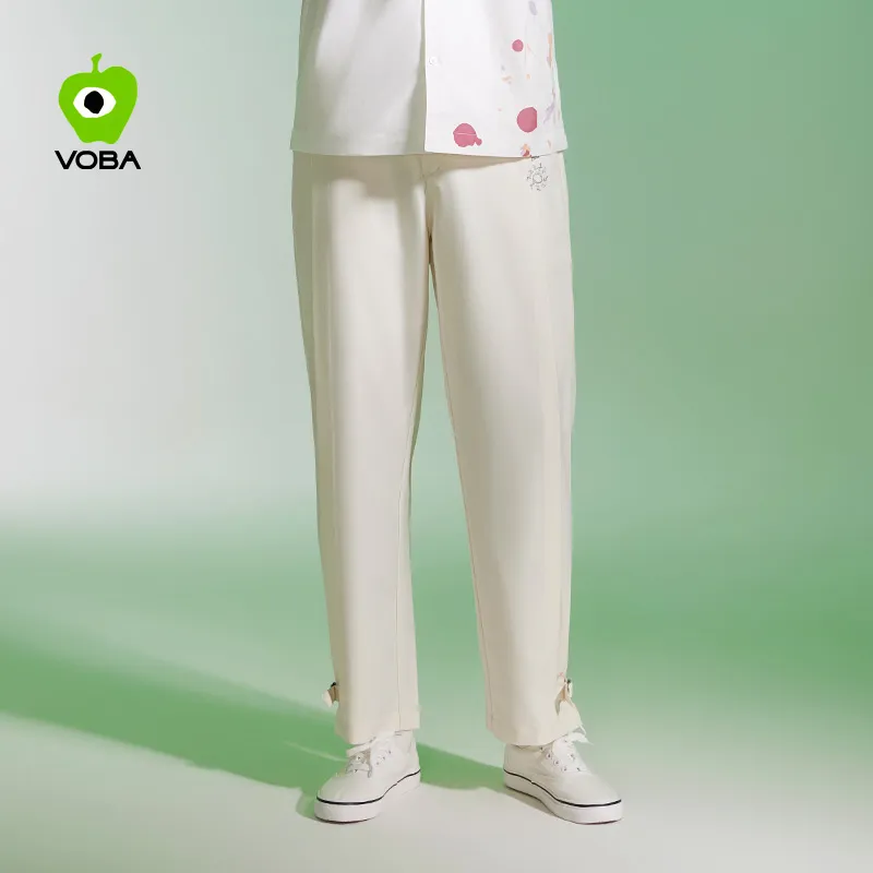 VOBA Casual Pants Unisex White-2