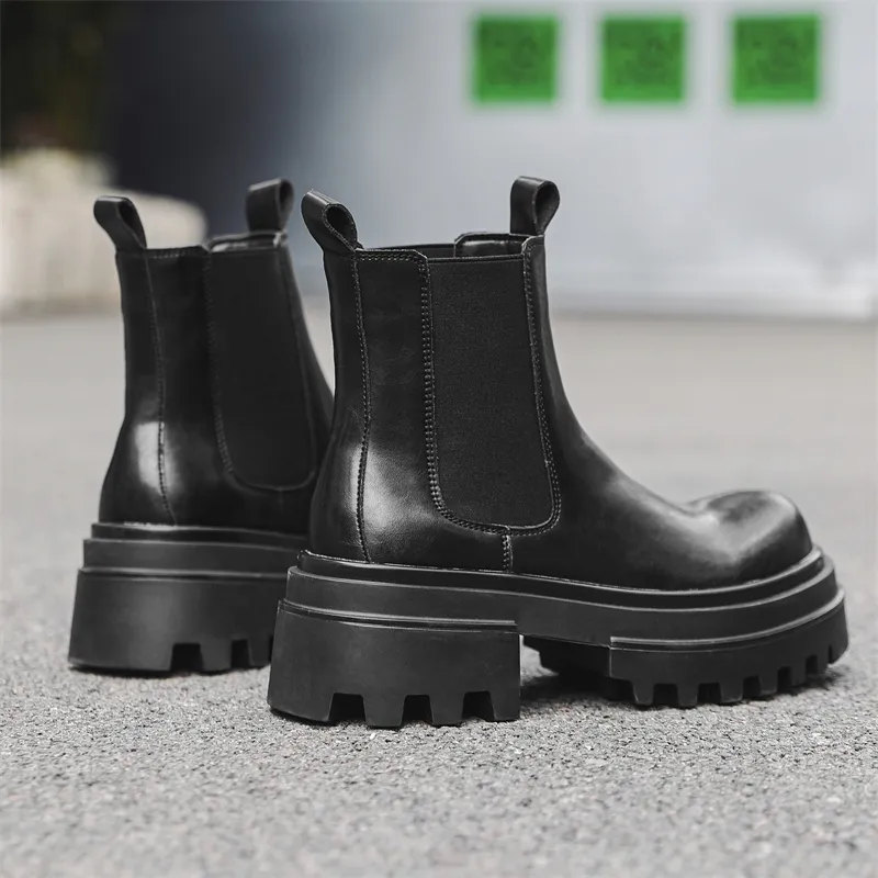 V ZERO FIVE Short Chelsea Boots Men's Black-7