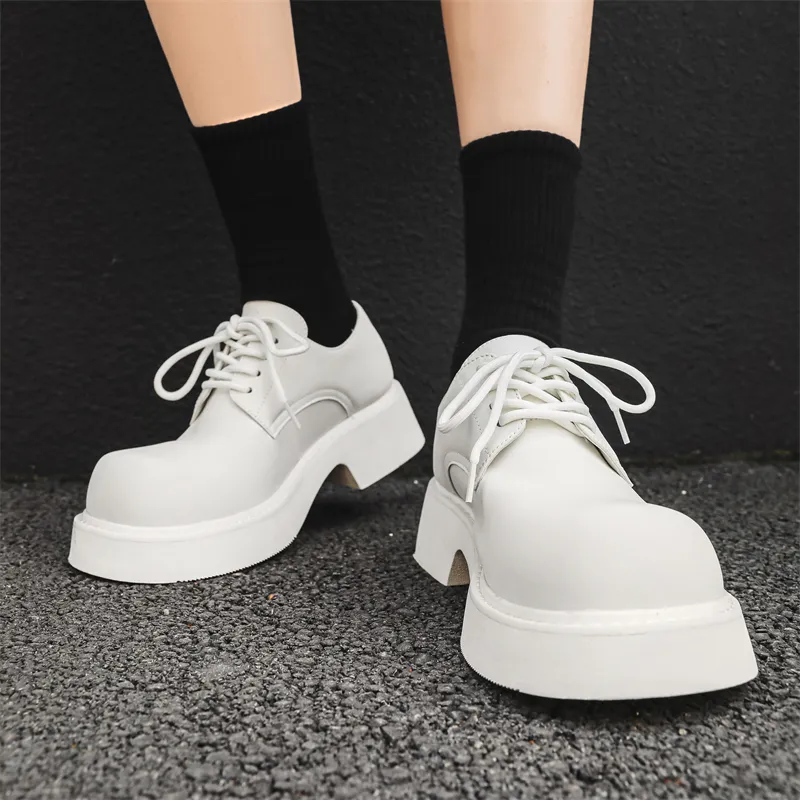 V ZERO FIVE Chunky Derby Shoes Casual Shoes Men's Fashion Minimalist Style British Western-8