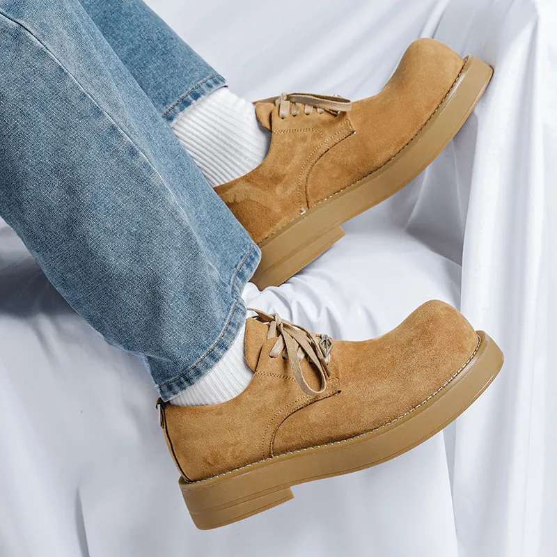V ZERO FIVE Oversized Derby Shoes Casual Shoes Men's Light Brown-2