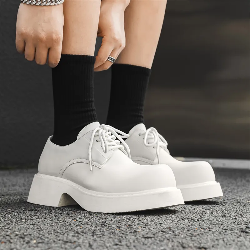 V ZERO FIVE Chunky Derby Shoes Casual Shoes Men's Fashion Minimalist Style British Western-10