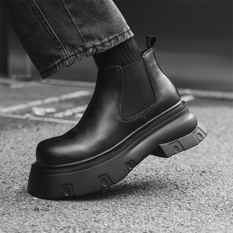 V ZERO FIVE Short Chelsea Boots Men's Black-6