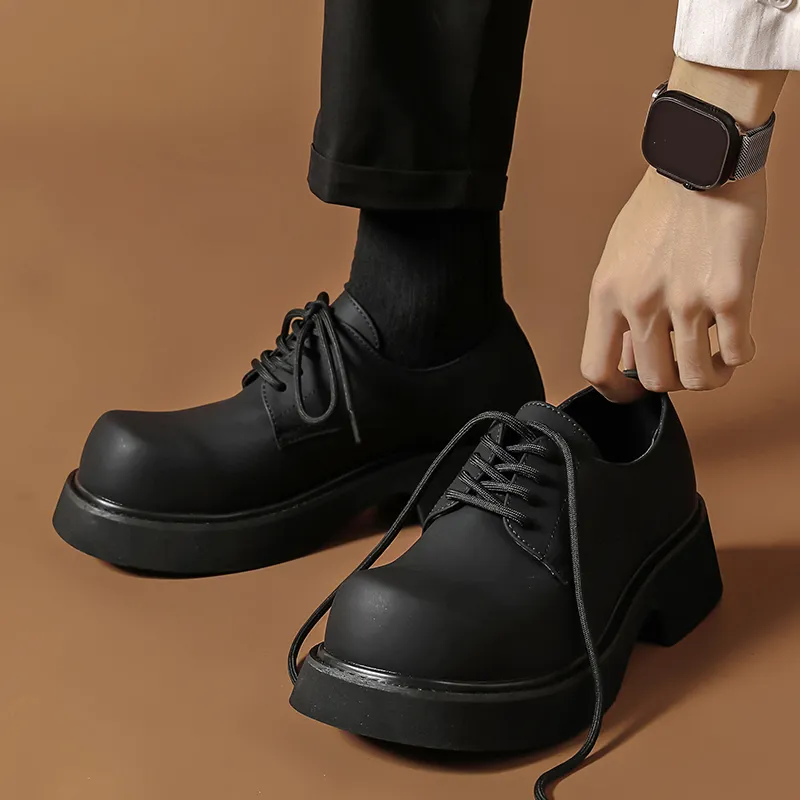 V ZERO FIVE Chunky Derby Shoes Casual Shoes Unisex Black British-21