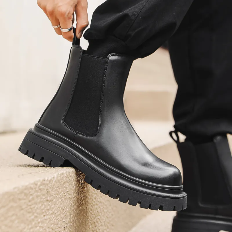 V ZERO FIVE Chelsea Boots Men's Black-4