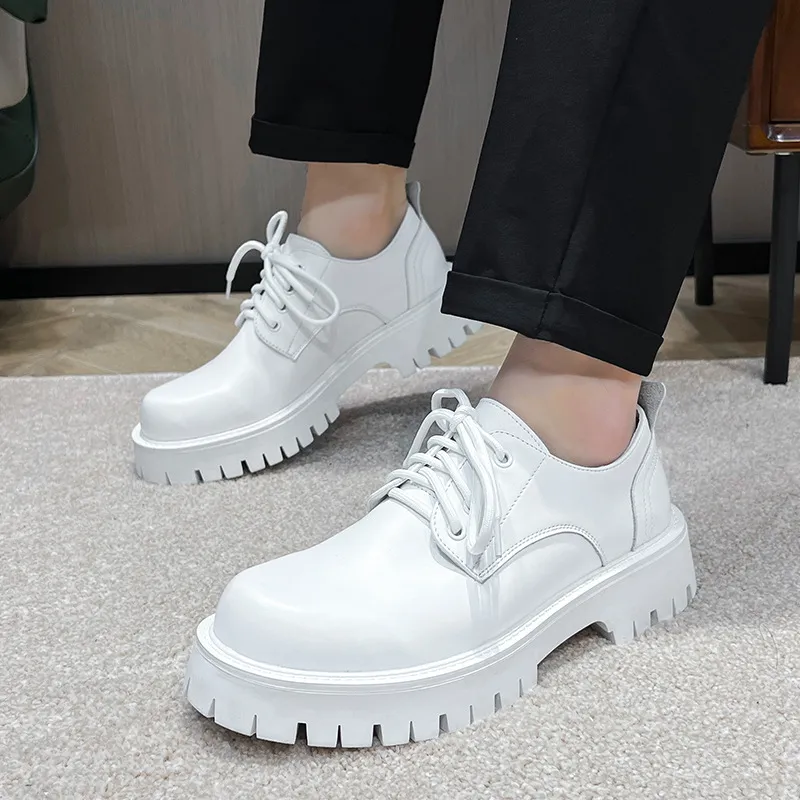 V ZERO FIVE Chunky Derby Shoes Casual Shoes Men's Fashion Minimalist Style British Western-36