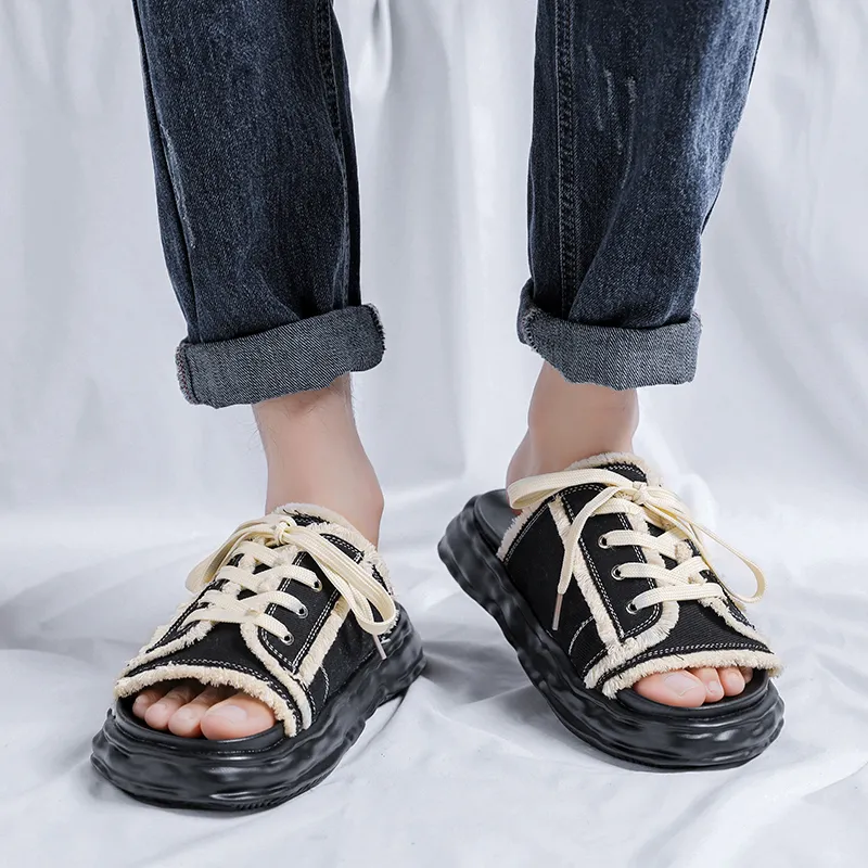 V ZERO FIVE Slide Slippers Men's Black-3