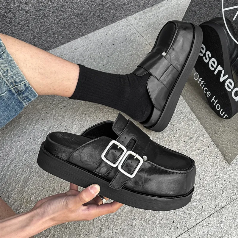 V ZERO FIVE Rubber Sole Quiet Closed Toe Slippers Unisex Black-10
