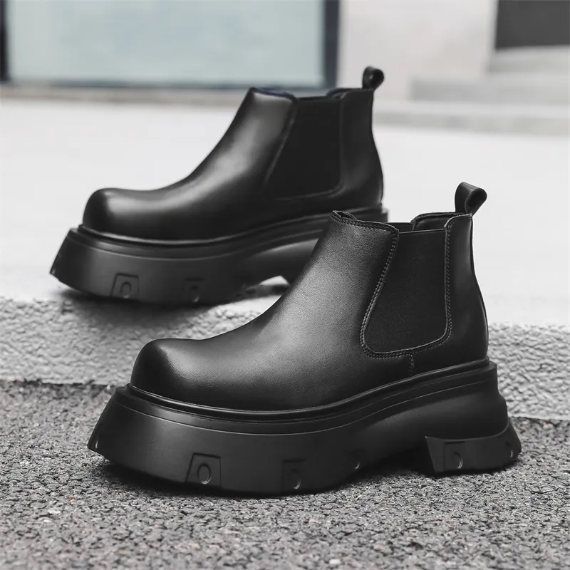 V ZERO FIVE Short Chelsea Boots Men's Black-2