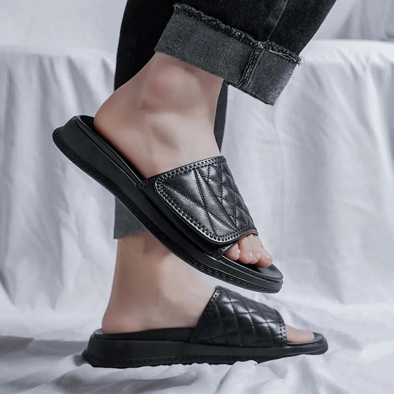 V ZERO FIVE Slide Slippers Flat Men's Black-8