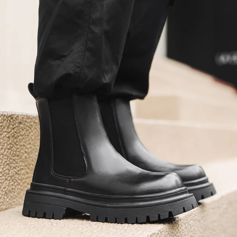 V ZERO FIVE Chelsea Boots Men's Black-3