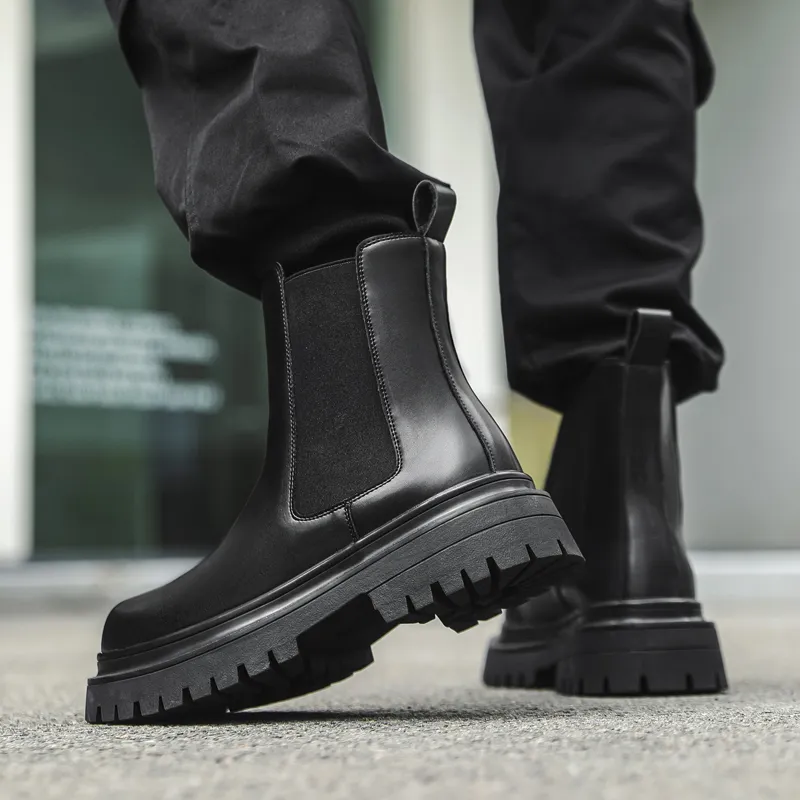 V ZERO FIVE Chelsea Boots Men's Black-7