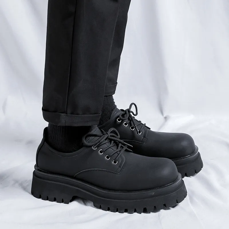 V ZERO FIVE Oversized Derby Shoes Casual Shoes Unisex Black European And American Fashion Minimalist Style-36