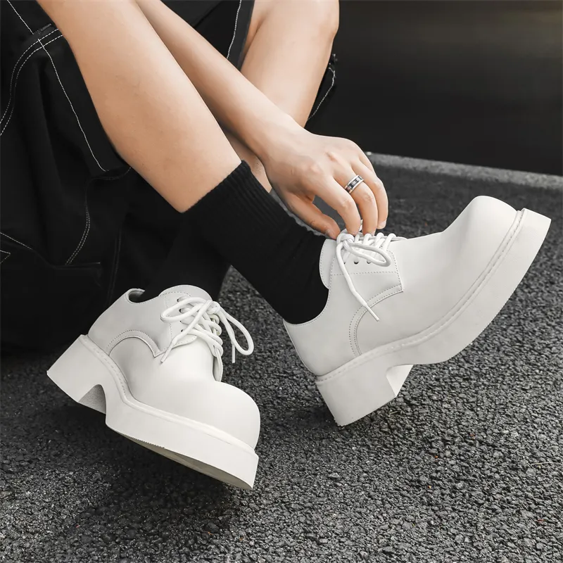 V ZERO FIVE Chunky Derby Shoes Casual Shoes Men's Fashion Minimalist Style British Western-9