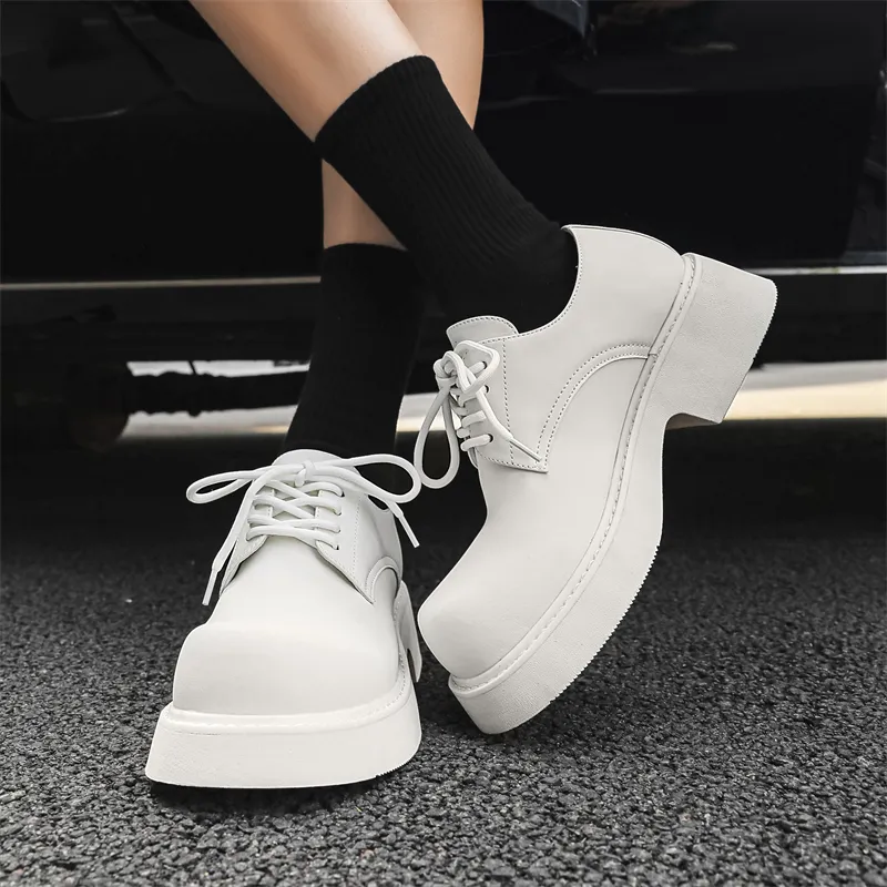 V ZERO FIVE Chunky Derby Shoes Casual Shoes Men's Fashion Minimalist Style British Western-12