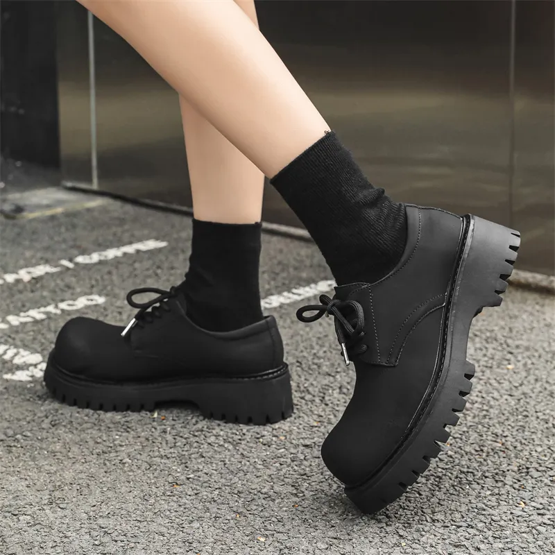 V ZERO FIVE Oversized Derby Shoes Casual Shoes Unisex Black European And American Fashion Minimalist Style-25