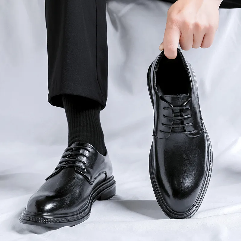 V ZERO FIVE Dress Shoes Men Low Top Black-4