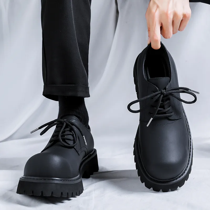 V ZERO FIVE Chunky Derby Shoes Casual Shoes Unisex Black British-24