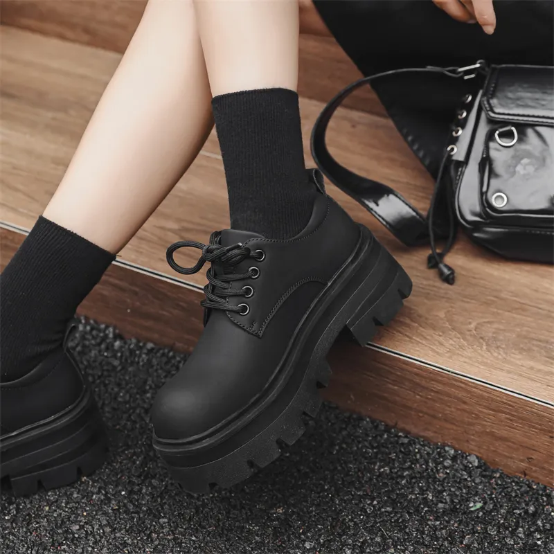 V ZERO FIVE Oversized Derby Shoes Casual Shoes Unisex Black European And American Fashion Minimalist Style-8