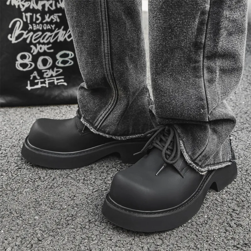 V ZERO FIVE Chunky Derby Shoes Casual Shoes Unisex Black British-1