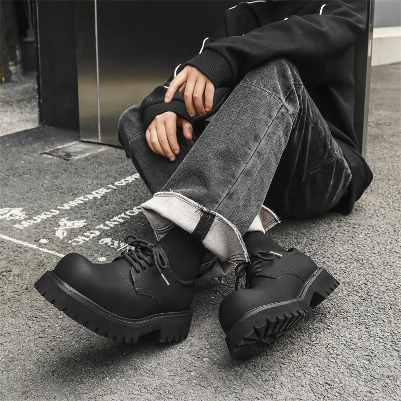 V ZERO FIVE Chunky Derby Shoes Casual Shoes Men's Fashion Minimalist Style British Western-57