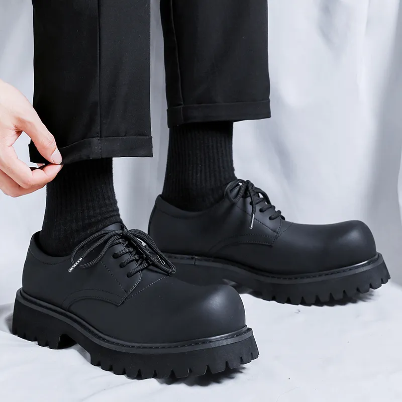 V ZERO FIVE Chunky Derby Shoes Casual Shoes Unisex Black British-26