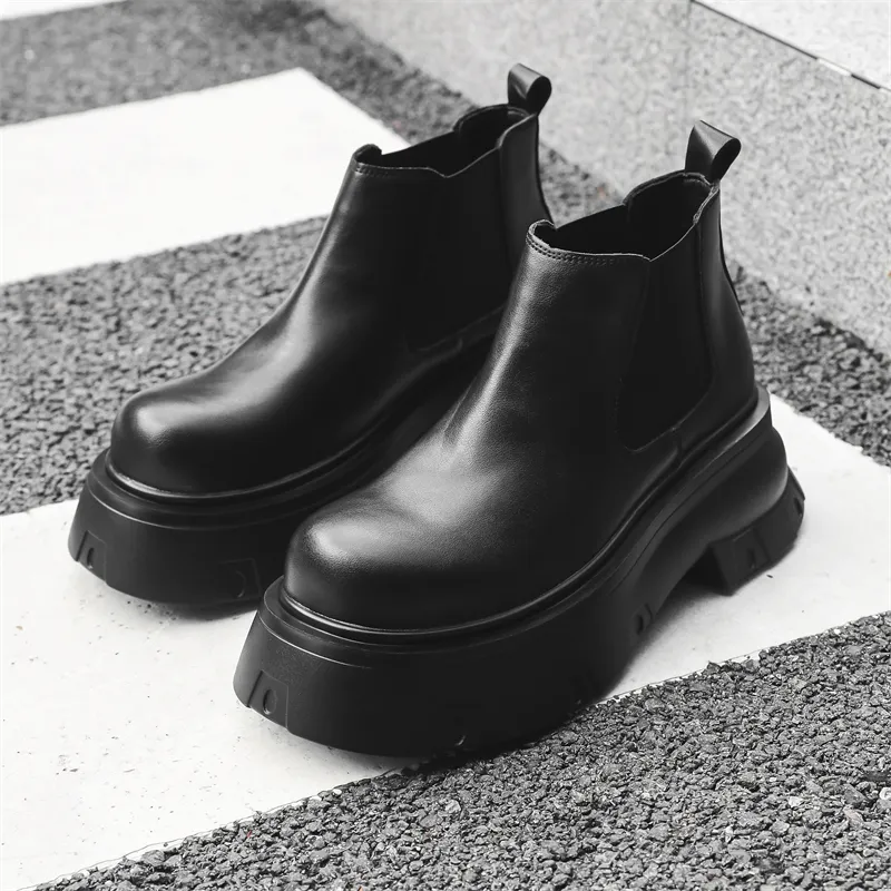V ZERO FIVE Short Chelsea Boots Men's Black-1