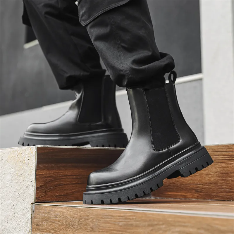 V ZERO FIVE Chelsea Boots Men's Black-2