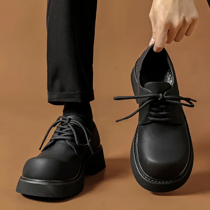 V ZERO FIVE Chunky Derby Shoes Casual Shoes Unisex Black British-20