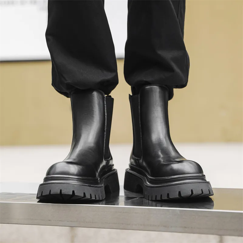 V ZERO FIVE Chelsea Boots Men's Black-5