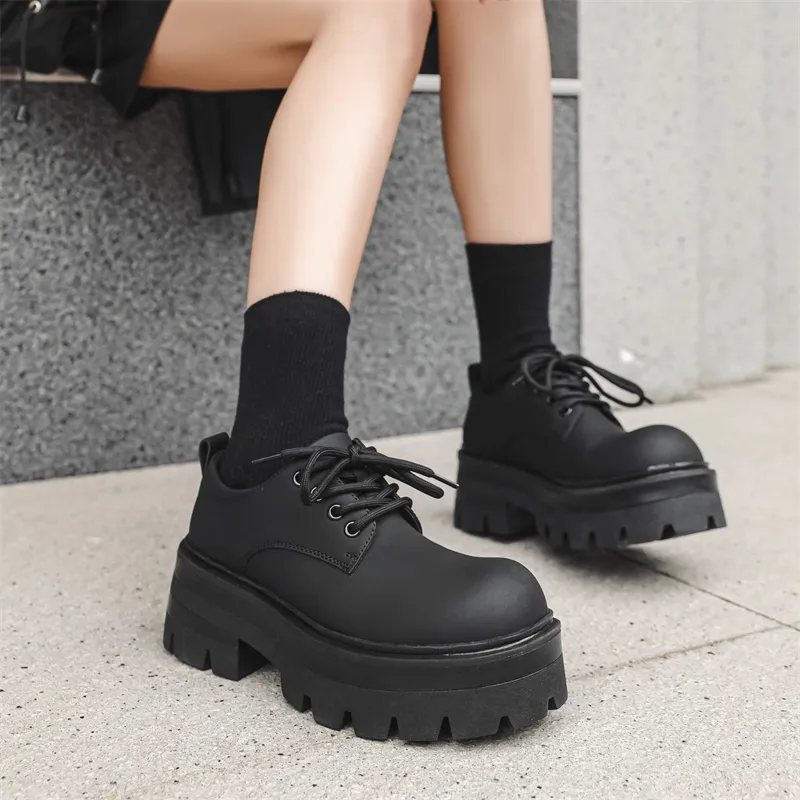 V ZERO FIVE Oversized Derby Shoes Casual Shoes Unisex Black European And American Fashion Minimalist Style-7