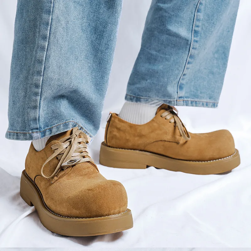 V ZERO FIVE Oversized Derby Shoes Casual Shoes Men's Light Brown-4