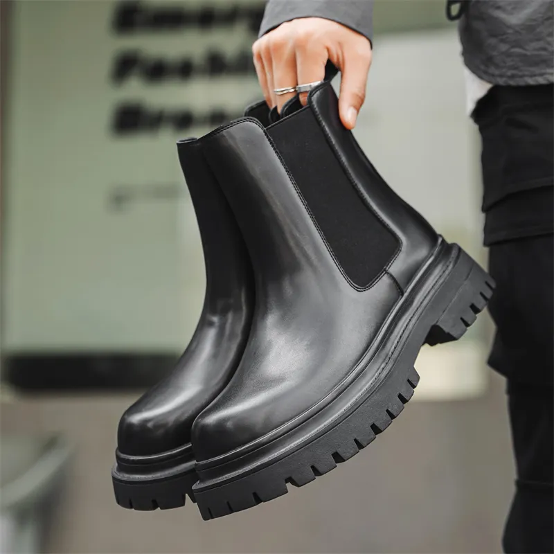 V ZERO FIVE Chelsea Boots Men's Black-1