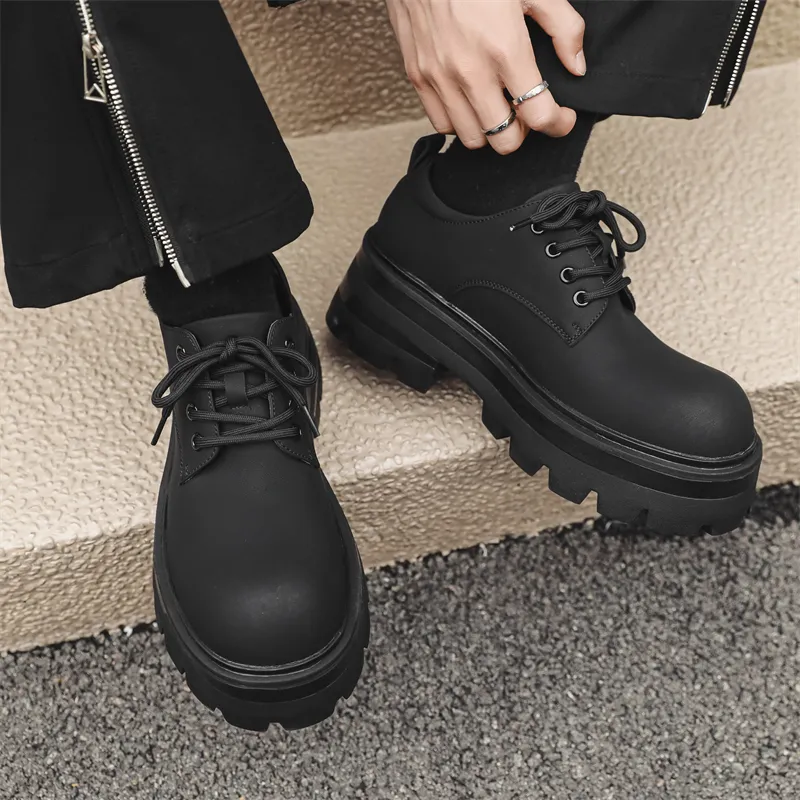 V ZERO FIVE Oversized Derby Shoes Casual Shoes Unisex Black European And American Fashion Minimalist Style-4