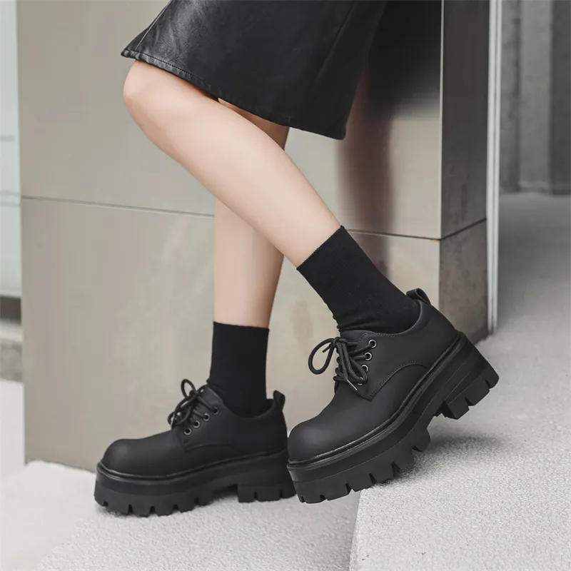 V ZERO FIVE Oversized Derby Shoes Casual Shoes Unisex Black European And American Fashion Minimalist Style-12
