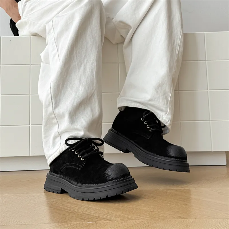 V ZERO FIVE Chunky Derby Shoes Casual Shoes Men's British Vintage Trendy-3