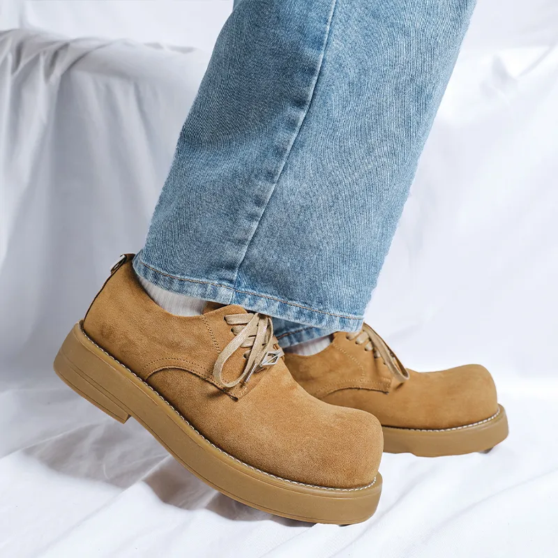 V ZERO FIVE Oversized Derby Shoes Casual Shoes Men's Light Brown-3