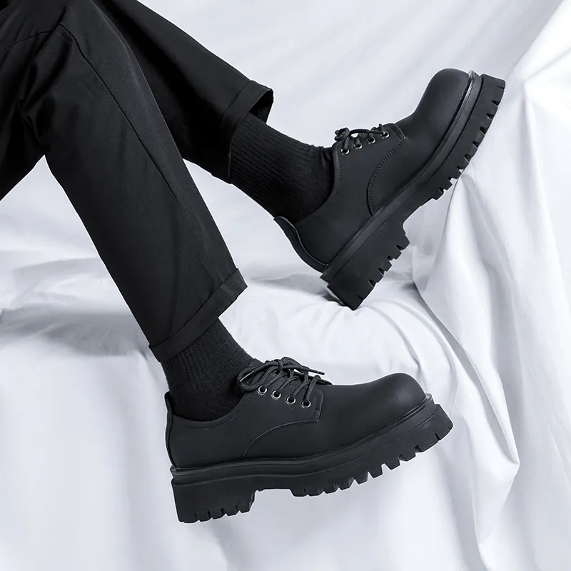 V ZERO FIVE Oversized Derby Shoes Casual Shoes Unisex Black European And American Fashion Minimalist Style-35