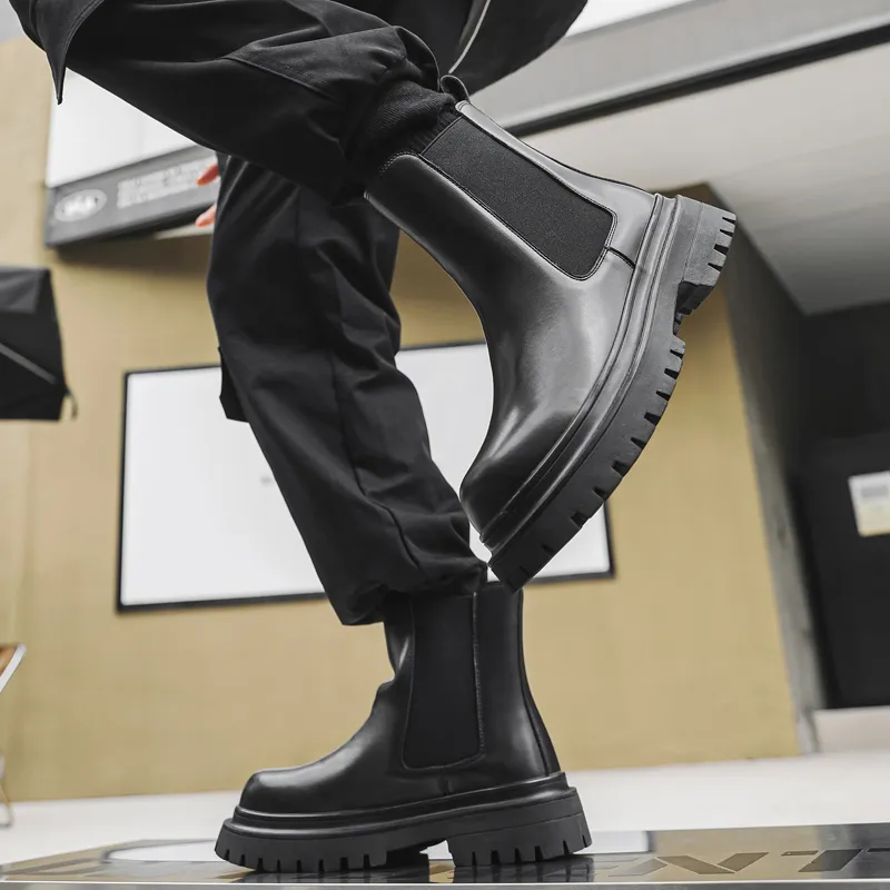 V ZERO FIVE Chelsea Boots Men's Black-6
