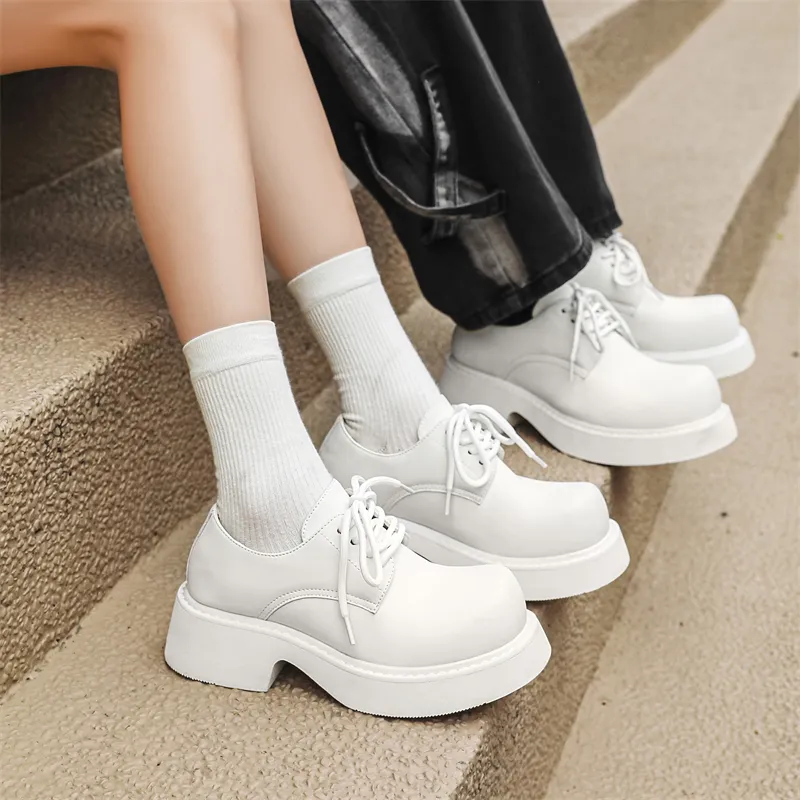 V ZERO FIVE Chunky Derby Shoes Casual Shoes Men's Fashion Minimalist Style British Western-13