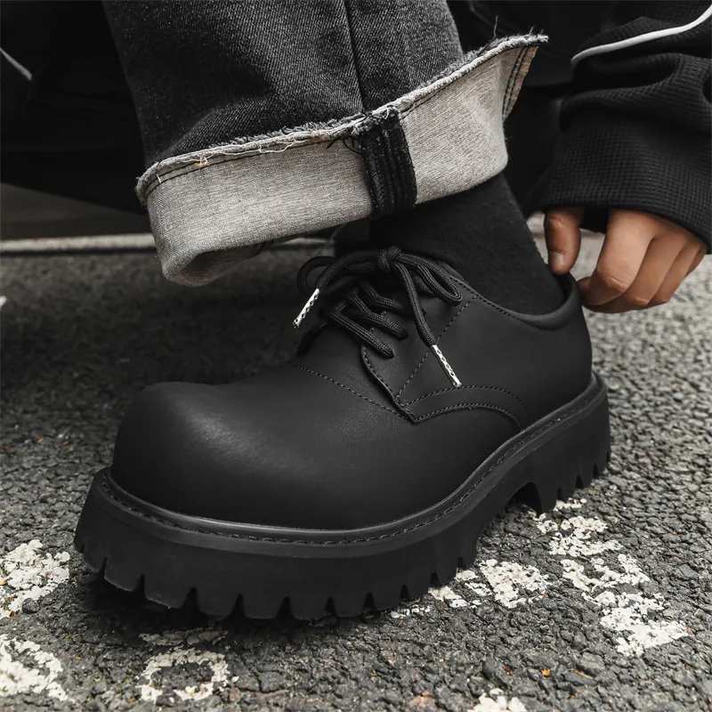 V ZERO FIVE Oversized Derby Shoes Casual Shoes Unisex Black European And American Fashion Minimalist Style-18