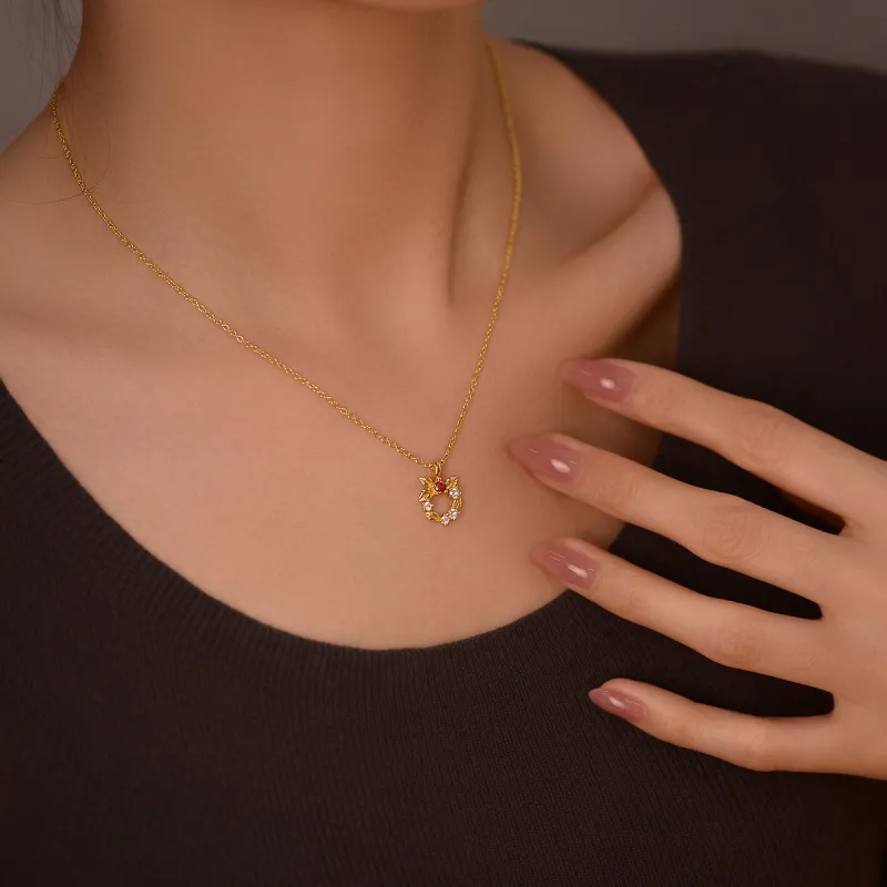 ACROWM Gold Plated Copper Necklaces Women's-7