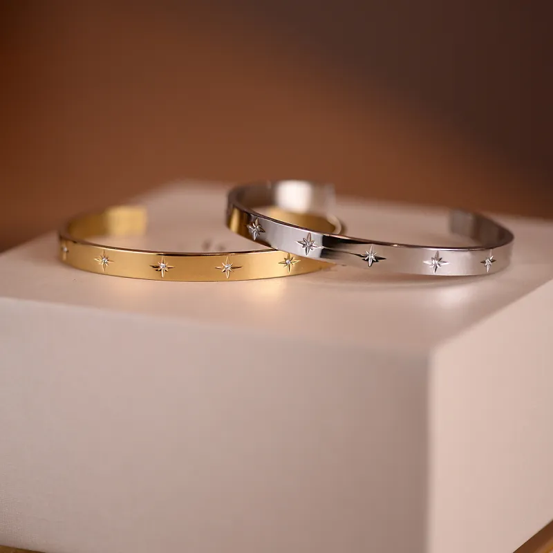 ACROWM Titanium Steel Bangles Unisex-12